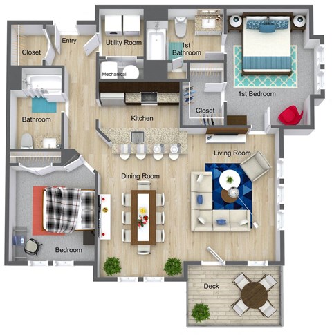 Ashland Woods largest 2 bedroom floor plan